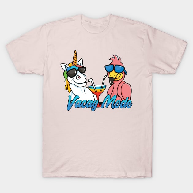 Vacay Mode Funny Cartoon Celebration T-Shirt by Mandra